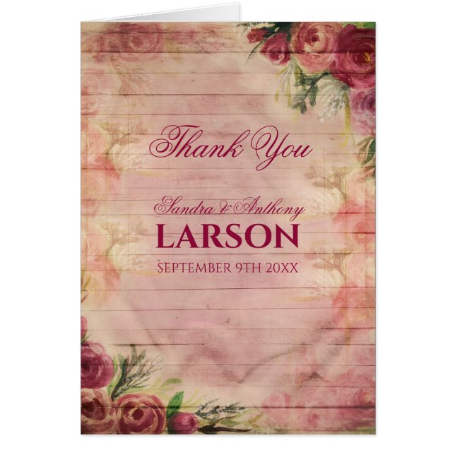 Rose Floral Wedding Vielen Dank (Vorne)