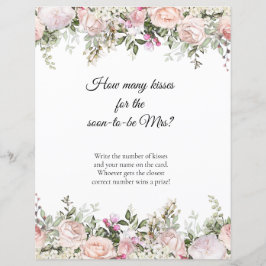Rose Floral Wie viele Kisses Brautparty Game