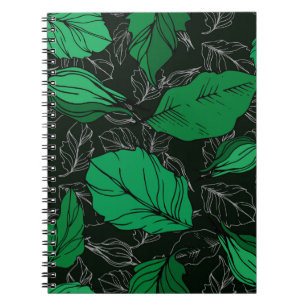 Rose florale botanische Blume. Federblatt w Notizblock