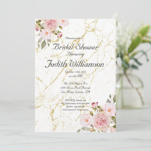 Rose Florals Editable nuptiale Douche invitation