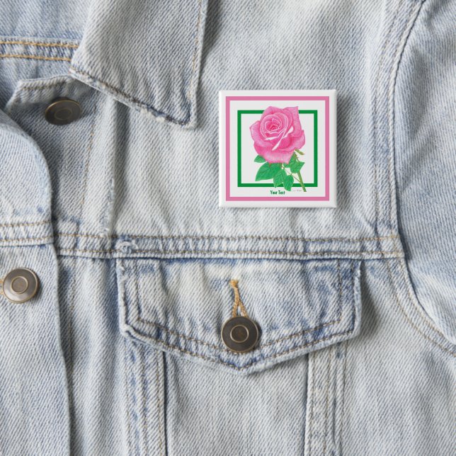 Rose Flower Button Pin (Beispiel)