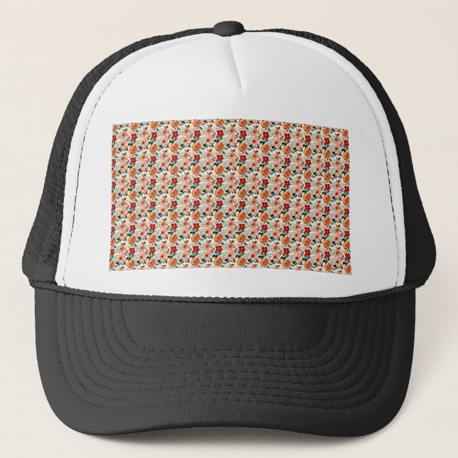 Rose flower pattern truckerkappe (Vorderseite)