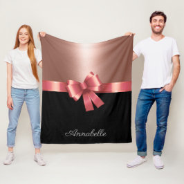 Rose Foil and Bow Fleecedecke