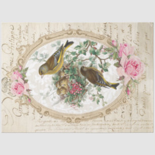 Rose Frame Ephemere Dekoupage Seidenpapier