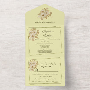 Rose Frame – Himmlische Gelbe Hochzeit All In One Einladung