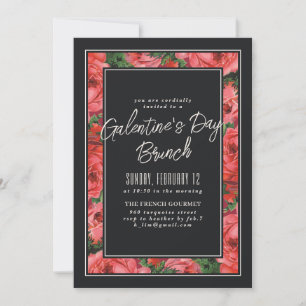 Rose Frame Invitation de la Saint-Galentin - Noir