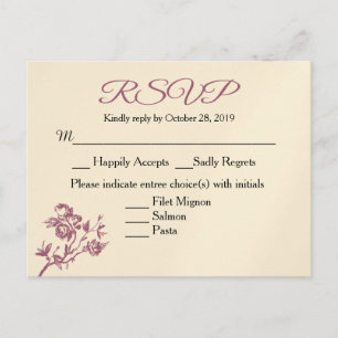 Rose Freude! Pink Burgundy UAWG Response Postcard Einladungspostkarte