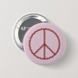 Rose - Friedenszeichen Button