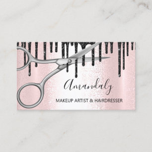 Rose Friseur für die Haarstühle Siver Scheren Trop Visitenkarte