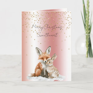 Rose Fuchs Hirsch Liebe Glitter Herzallerliebster Karte