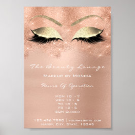 Rose Funkelnd Auge Weißer Glitzer Schönheitssalon Poster