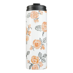 Rose für Aquarellbilder: Schwarz Thermosbecher