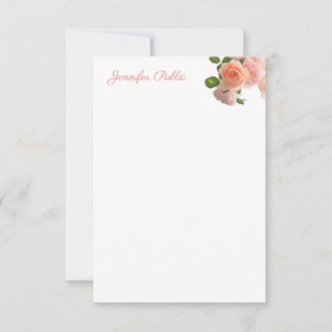 Rose für Aquarellfarben Pastellfarben Handgeschrie Mitteilungskarte