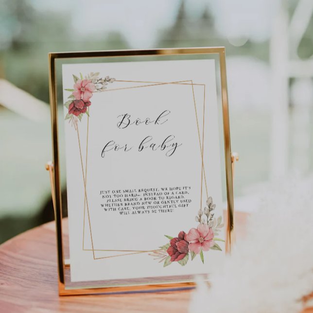 Rose für Babysignatur, Babydusche Einladung (Rose Book for Baby Sign, Baby Shower Invitation)