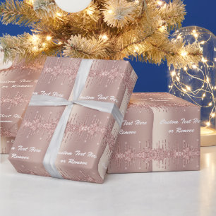 Rose für benutzerdefiniertes Textbezugspapier Gold Geschenkpapier