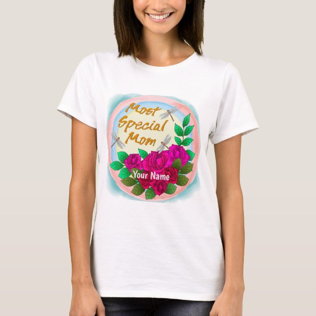 Rose für besondere Mamas T-Shirt (Vorderseite)