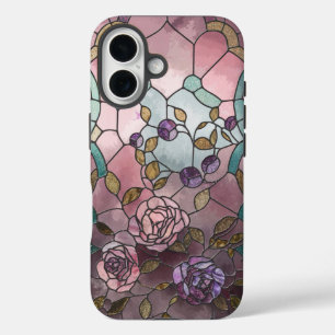 Rose für das festgehaltene Glasfenster iPhone 16 F Hülle