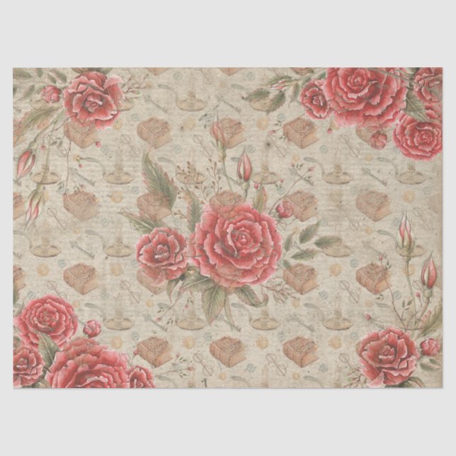 Rose für das Papiertuch für Buchliebhaber Seidenpapier (Vorderseite)