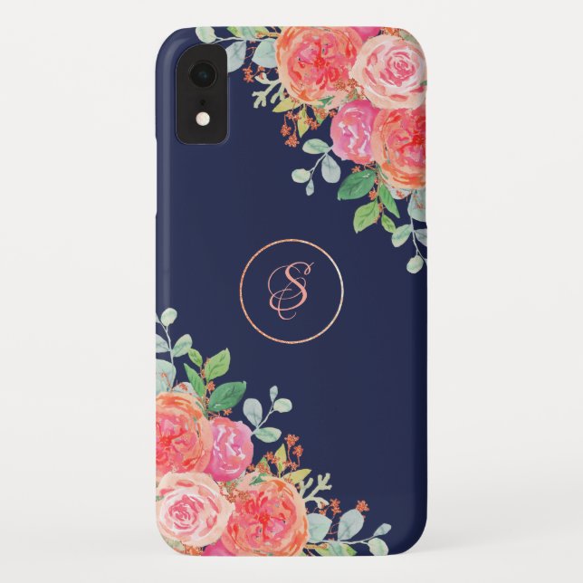 Rose für den Blumenseegel Monogram Case-Mate iPhone Hülle (Rückseite)