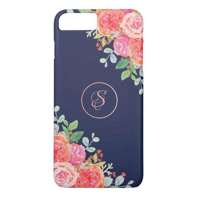 Rose für den Blumenseegel Monogram Case-Mate iPhone Hülle (Rückseite)