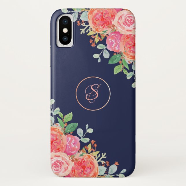 Rose für den Blumenseegel Monogram Case-Mate iPhone Hülle (Rückseite)