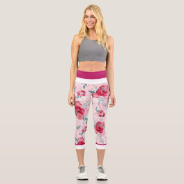 Rose für den Glitzer in Heiß- und Rosa Capri Leggings