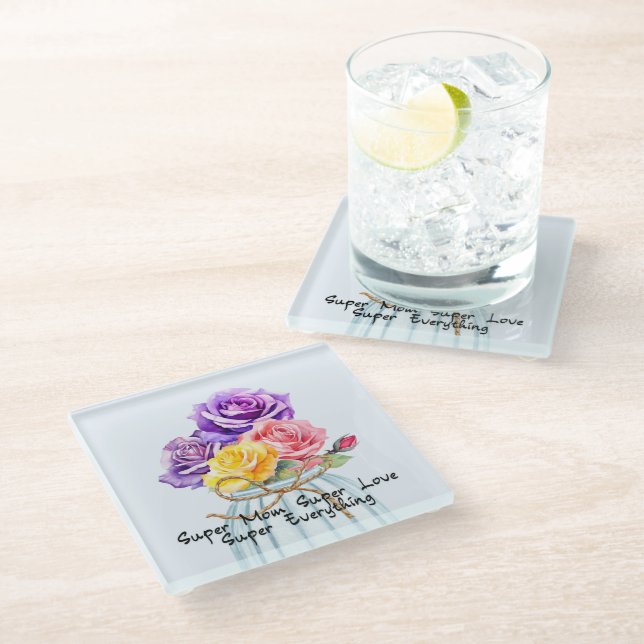Rose für den Untersetzer der Mutter (Schrägansicht)