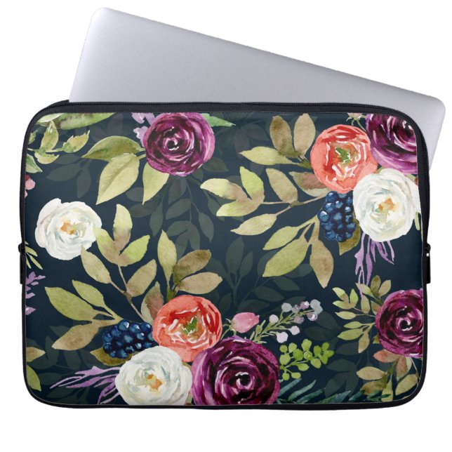 Rose für den Wasserfarben - Muster für den Laptop- Laptopschutzhülle (Vorderseite)