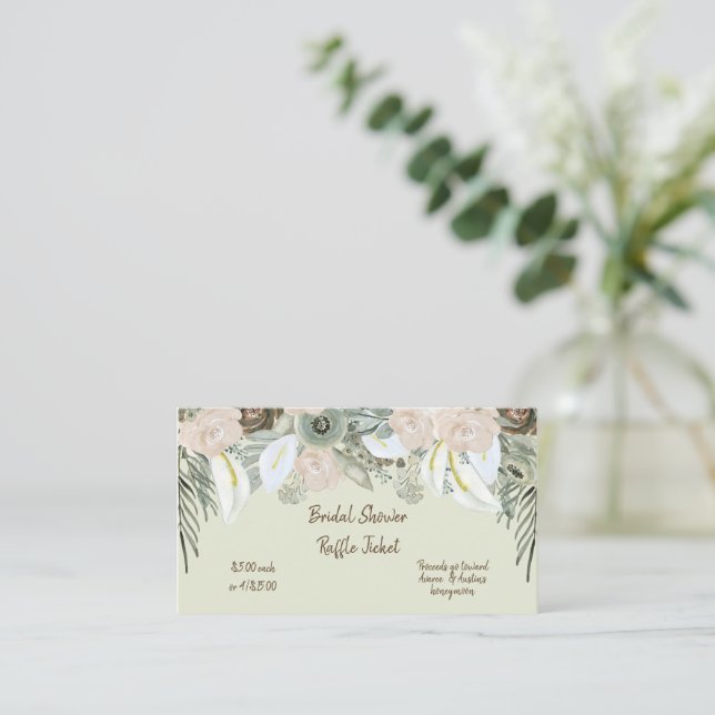 Rose für die Farbe Grün und Creme Begleitkarte (Stehend Vorderseite)