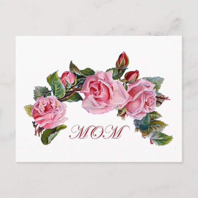 Rose für die Mama Postkarte (Vorderseite)