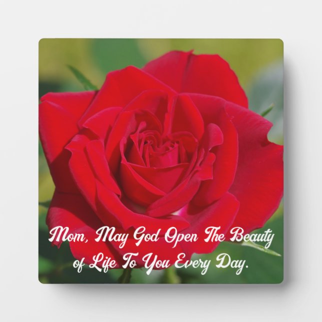 Rose für die Mama Tabletop Plaque mit Easel Fotoplatte (Vorderseite)