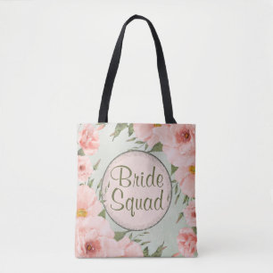 Rose für die Seite Grün und Pfirsichfarben Tasche
