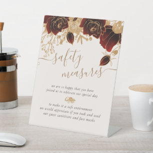 Rose für die Sicherheit von Aquarellgolden Sockelschild