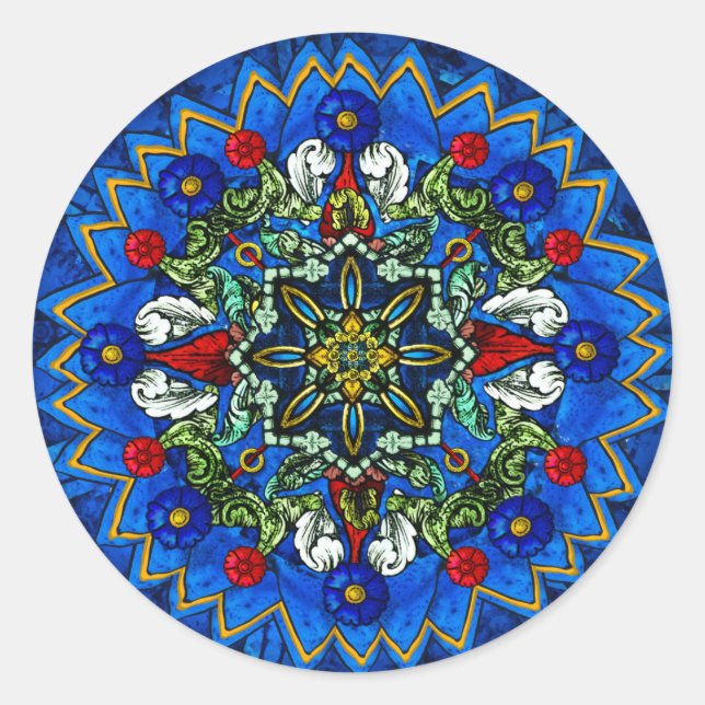 Rose für festgehaltenes Glas Mandala Sticker (Vorderseite)