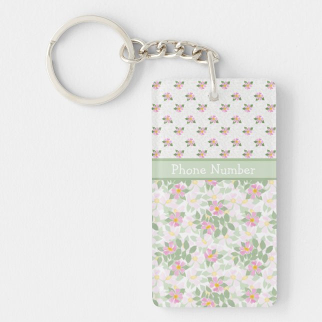 Rose für gemischte Hunde Florals: Schlüsselanhänge Schlüsselanhänger (Vorderseite)