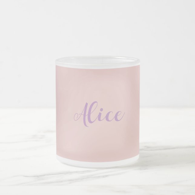 Rose für handgeschriebene Skriptnamen mit Minimali Mattglastasse (Mittel)