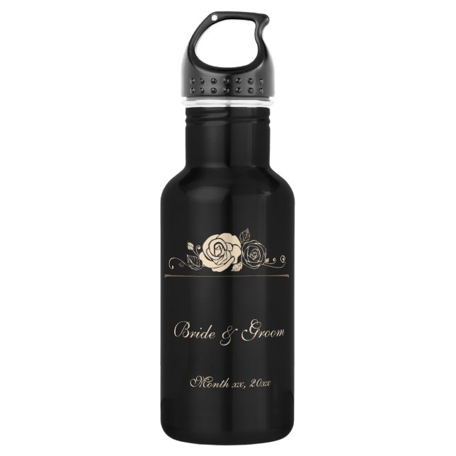 Rose für Kaffee und Creme Trinkflasche (Vorderseite)