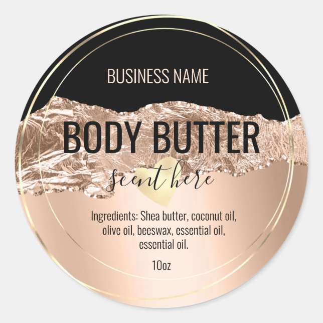 Rose für Karosseriebutter Runder Aufkleber (Vorderseite)
