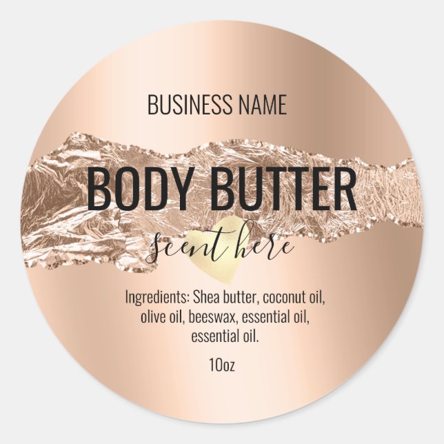Rose für Karosseriebutter Runder Aufkleber (Vorderseite)