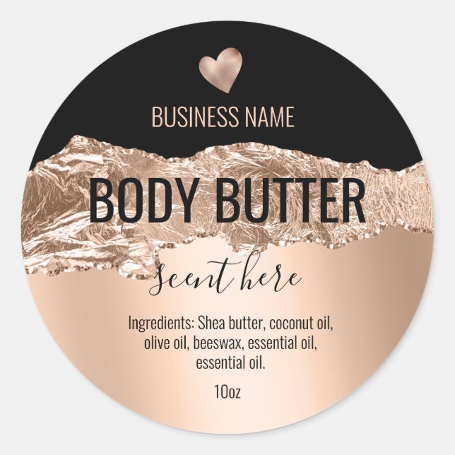 Rose für Karosseriebutter Runder Aufkleber (Vorderseite)