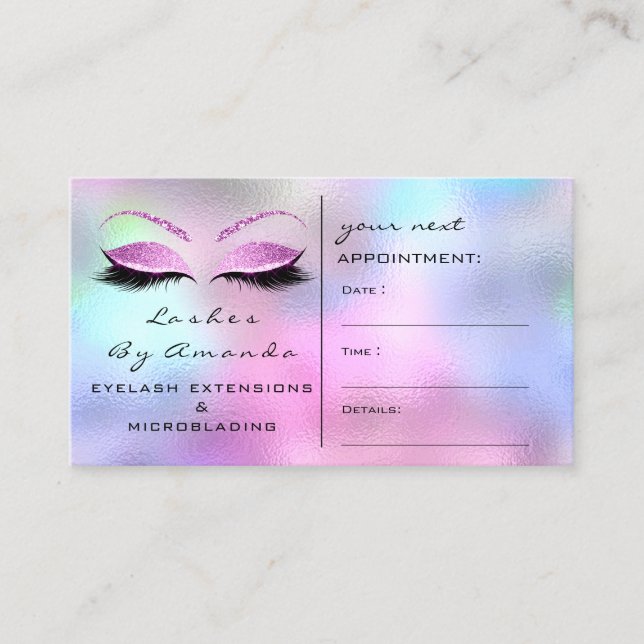 Rose für KünstlerIn-Karte Pink Lashes Terminkarte (Vorderseite)