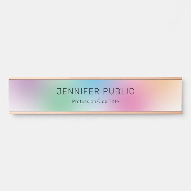 Rose für moderne Regenbogenvorlagen Türschild (Vorderseite )