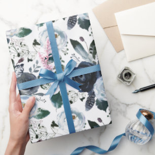 Rose für Navy und Blue Watercolor Geschenkpapier