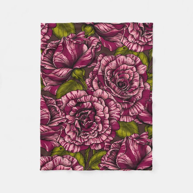 Rose für Sie Fleecedecke (Vorderseite)