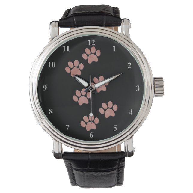 Rose für Tierliebhaber: Rosa Armbanduhr (Vorderseite)