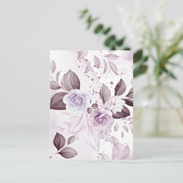 Rose für Wasserfarben 2 Postkarte (Stehend Vorderseite)