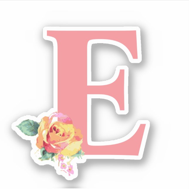 Rose für Wasserfarben Blühte Blumenbrief Aufkleber (Vorderseite)