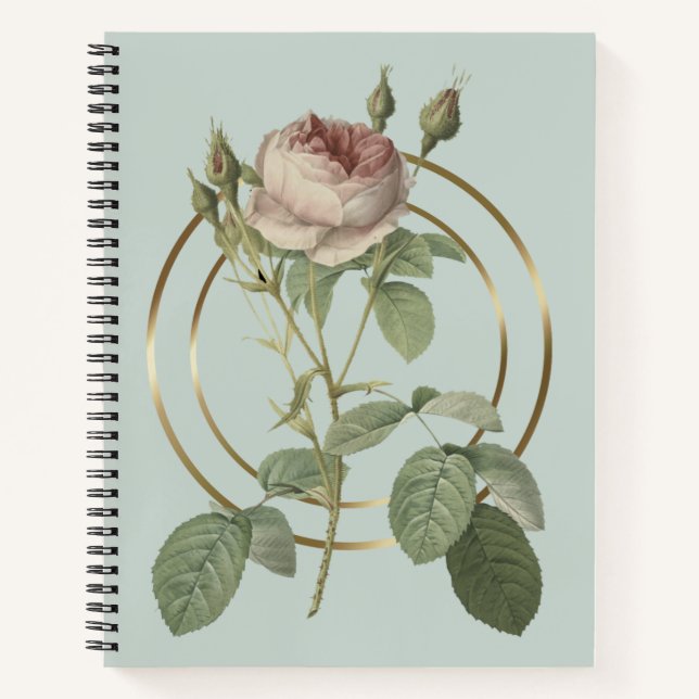 Rose für Wasserfarben Notizbuch (Vorderseite)