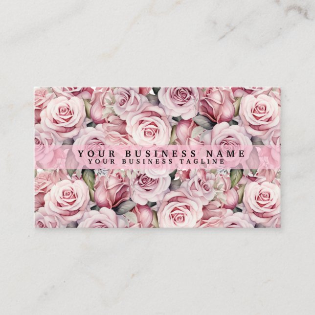 Rose für Wasserfarben, Rosa und Rosa Visitenkarten Visitenkarte (Vorderseite)