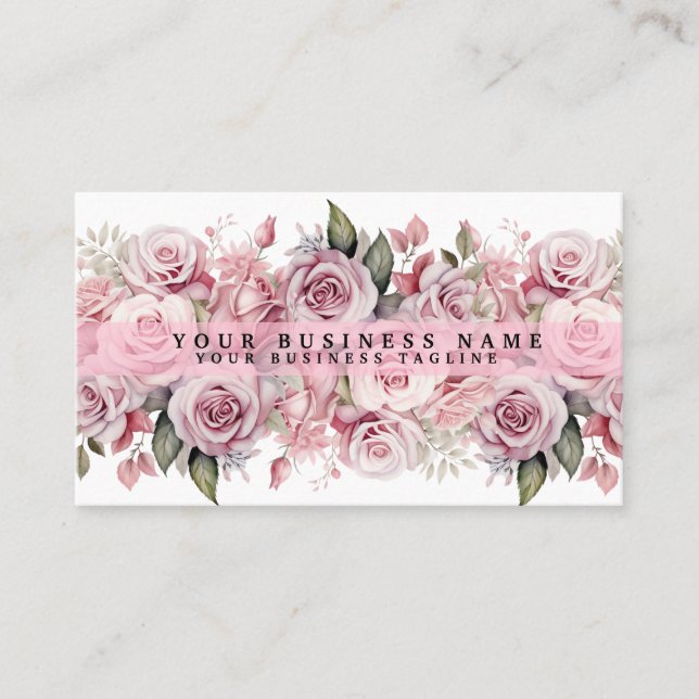Rose für Wasserfarben, Rosa und Rosa Visitenkarten Visitenkarte (Vorderseite)